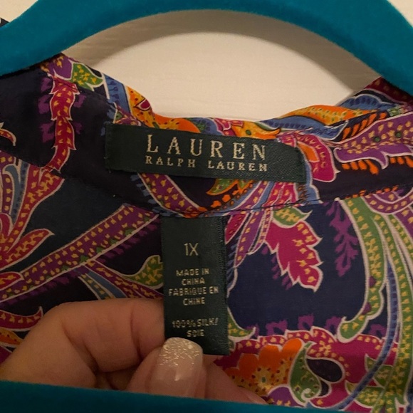 RALPH LAUREN 1X 100% SILK BLOUSE (B-14) - Picture 6 of 9